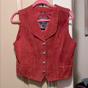 Cripple Creek red suede vest